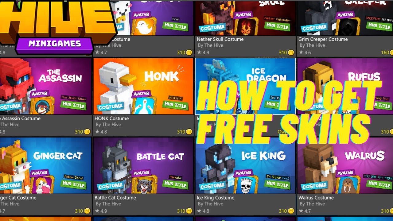 How to get Free skins in Hive // MCPE
