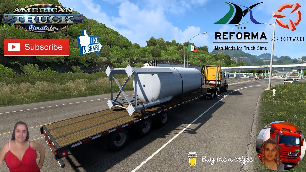 American Truck Simulator (1.46) Dangerous Delivery in Mexico Extremo Team Reforma map + DLC's & Mods