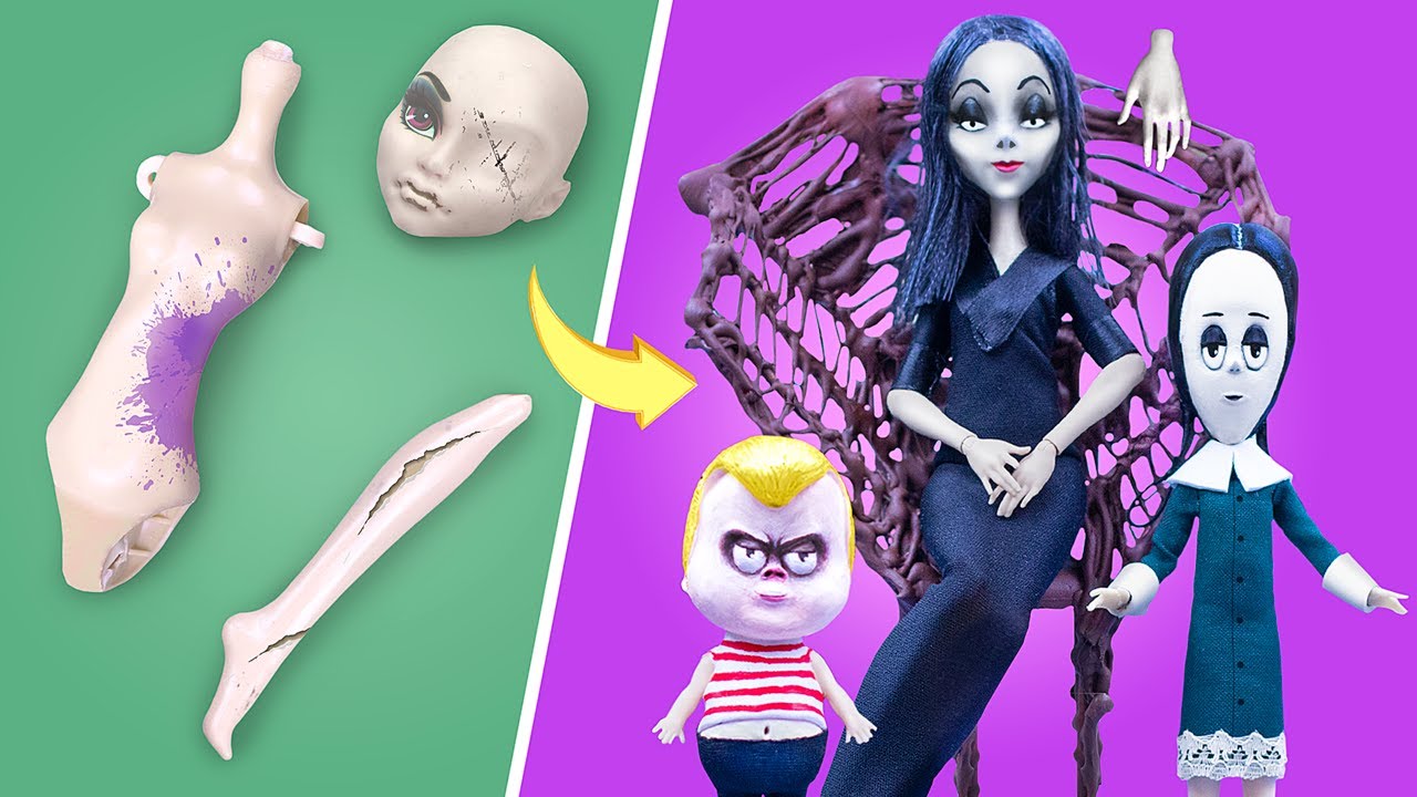 Nigdy Nie Jesteś za Stara na Lalki! 10 Przer&oacute;bek Lalek LOL i Barbie na Rodzinę Addams&oacute;w