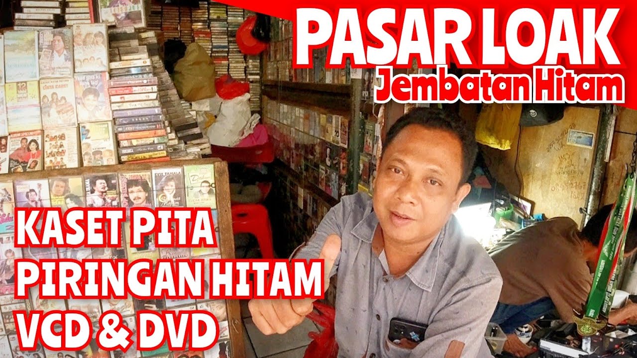 TERBARU ‼️ BANYAK KASET PITA, PIRINGAN HITAM, DVD, VCD DI LAPAK PAK EMAN PASAR LOAK JEMBATAN HITAM