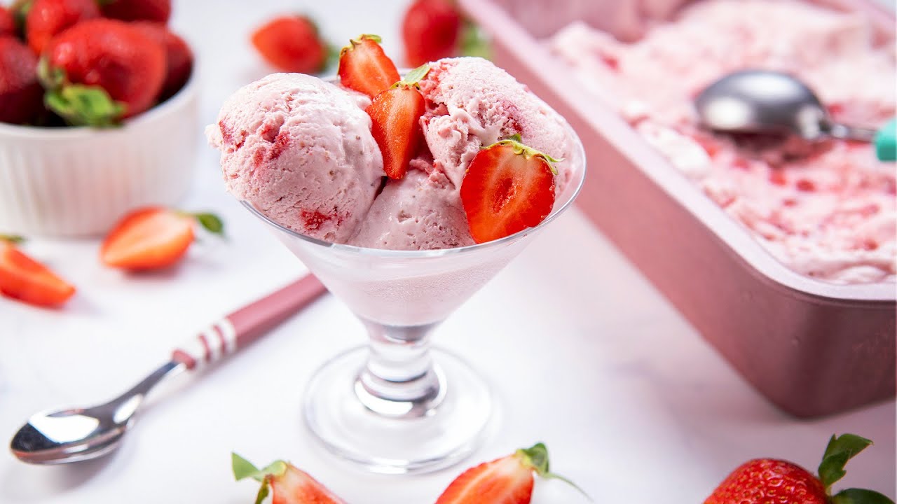 Înghețată de căpșuni 🍓🍧🍓 rețetă din 3 ingrediente