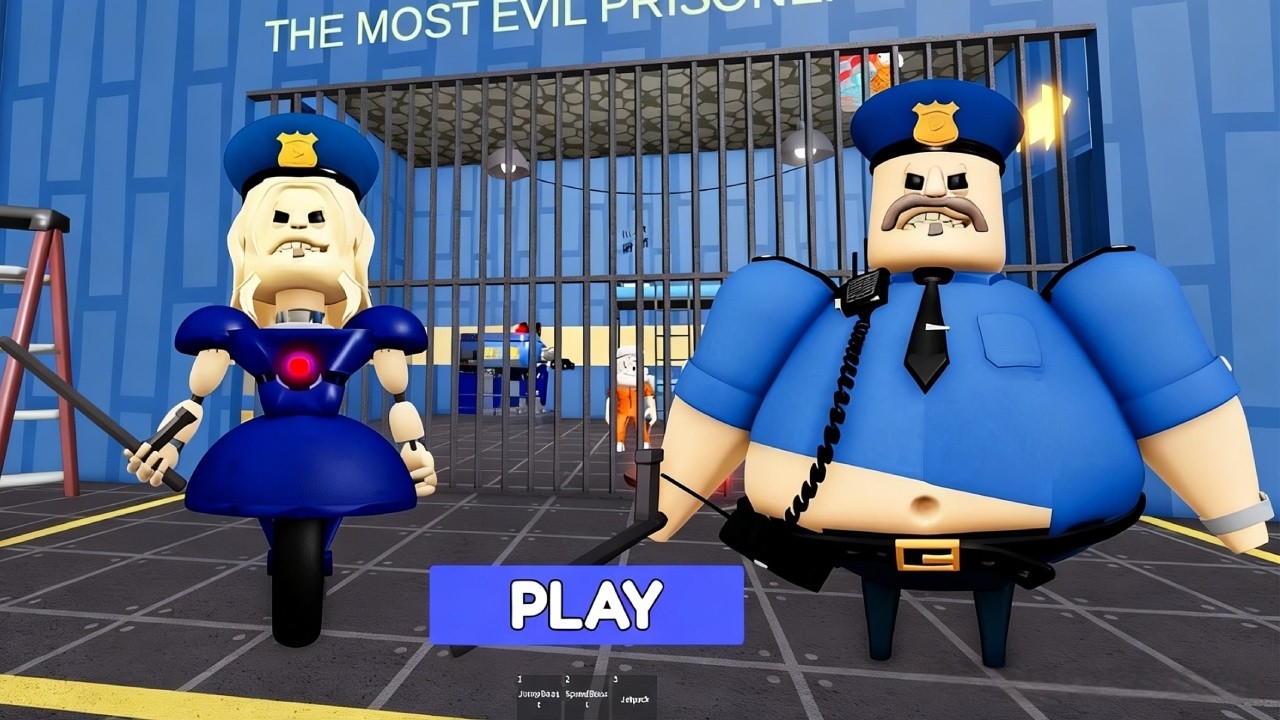 POLICE GIRL! BARRY 2 PLAYER ESCAPE PRISON V2! roblox! Gameplay Walkthrough No Death 4K