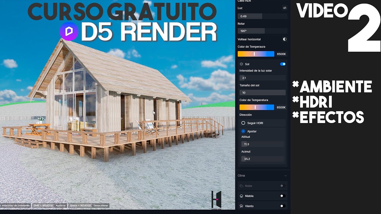 D5 RENDER - CURSO GRATUITO - PARTE 2: AMBIENTE, HDRI, EFECTOS - HIBRI2