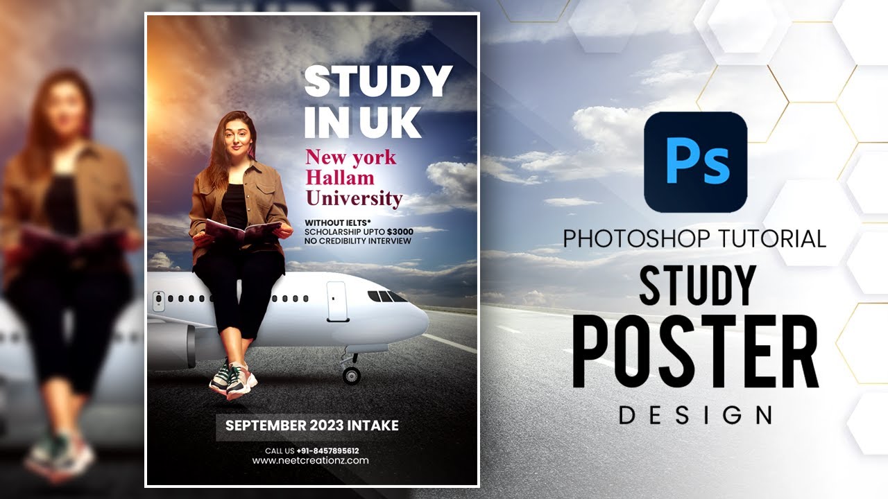 Study Poster Design | Poster Design Photoshop Tutorial 2023