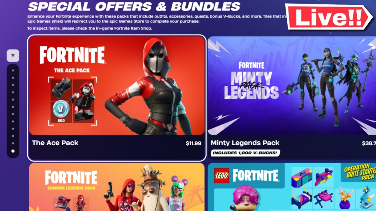 🔴*LIVE* FORTNITE RARE BUNDLES! ITEM SHOP TODAY! (Season 3 Chapter 7)