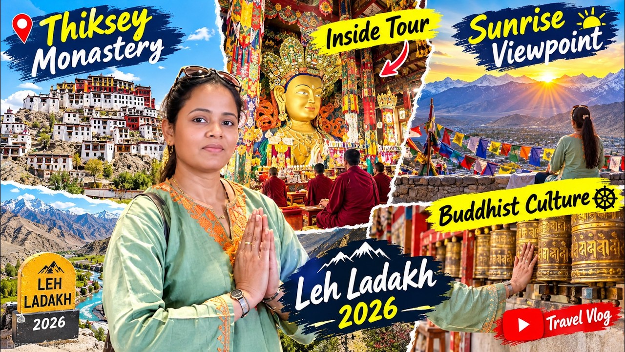 Thiksey Monastery inside Tour l Sunrise Viewpoint and Buddhist culture l Leh Ladakh 2026