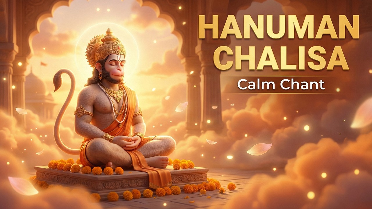 Hanuman Chalisa Full Song with English Lyrics Meaning | Soft Female Voice Hindi Translation Peaceful