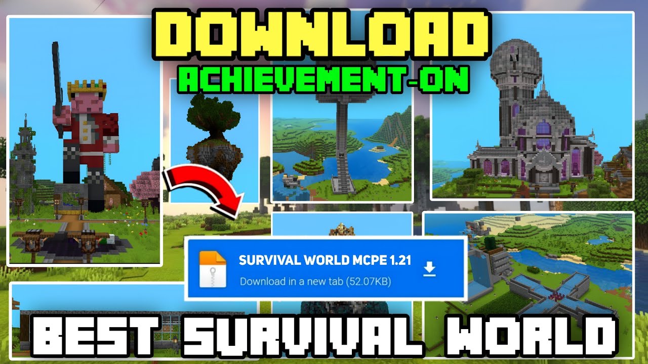 Best Survival World For Minecraft Pocket Edition 1.21 | Best Survival World Download Link