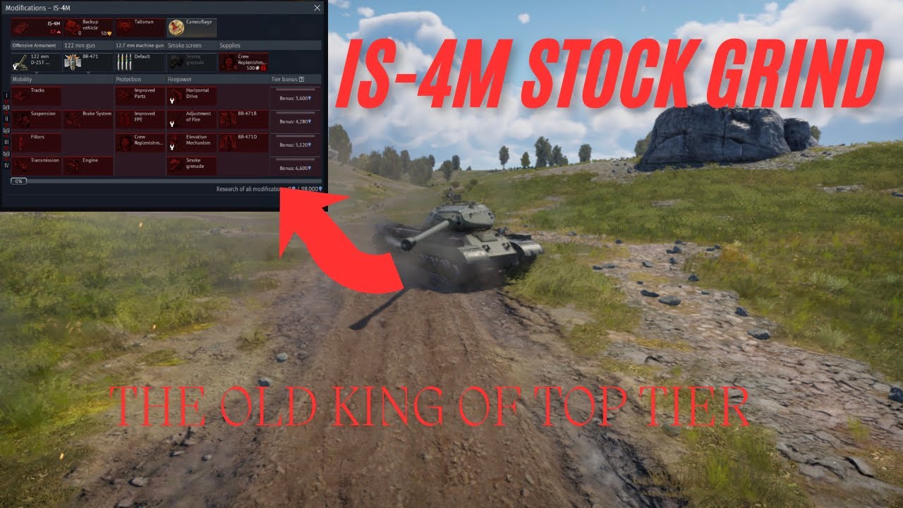 Stock Grinding the old King of top tier The IS-4M | War Thunder