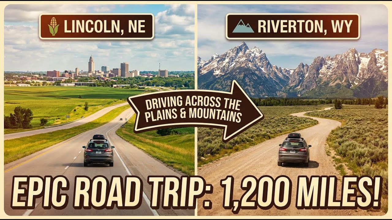 Driving from Lincoln, Nebraska to Riverton, Wyoming (timelapse)