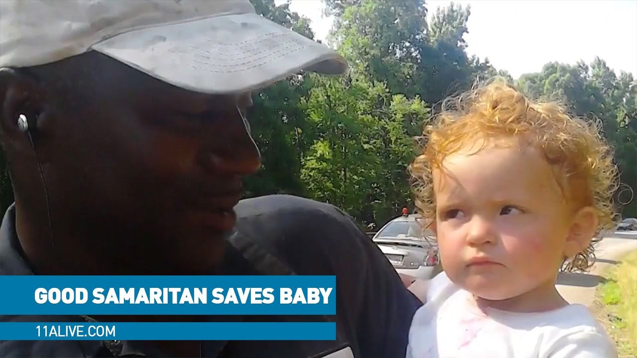 Good Samaritan saves baby found crawling on side of the road