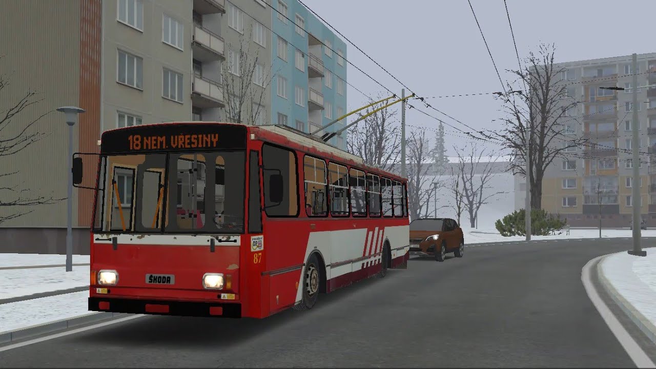 Simt Simulator &Scaron;koda 14Tr DPMP Pre&scaron;ov Ev,č 87 na lince 18 Nemocnice_Vřes