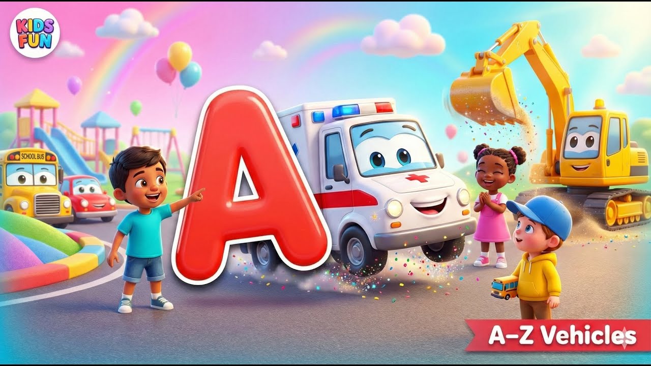 🚗 Песенка про машинки и алфавит для детей! (3D-анимация от А до Я) ✈️