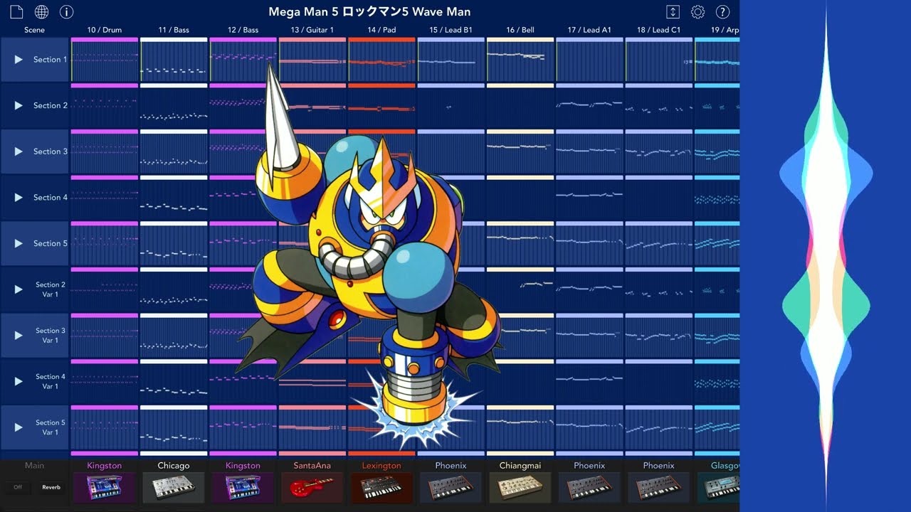 Mega Man 5 Wave Man Stage Music (Korg Gadget Remix) ロックマン5 ウェーブマン ステージBGM アレンジ 耳コピー