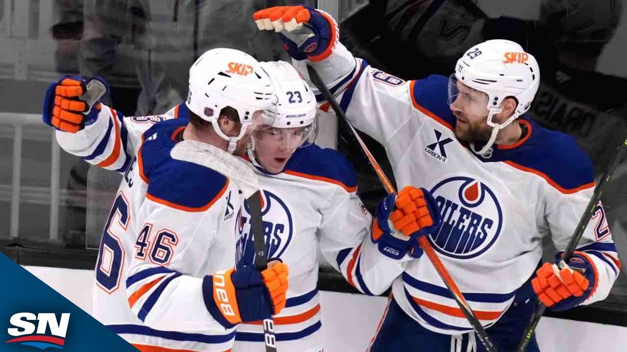 Oilers&rsquo; Hutson nets first career NHL goal on rebound past Swayman