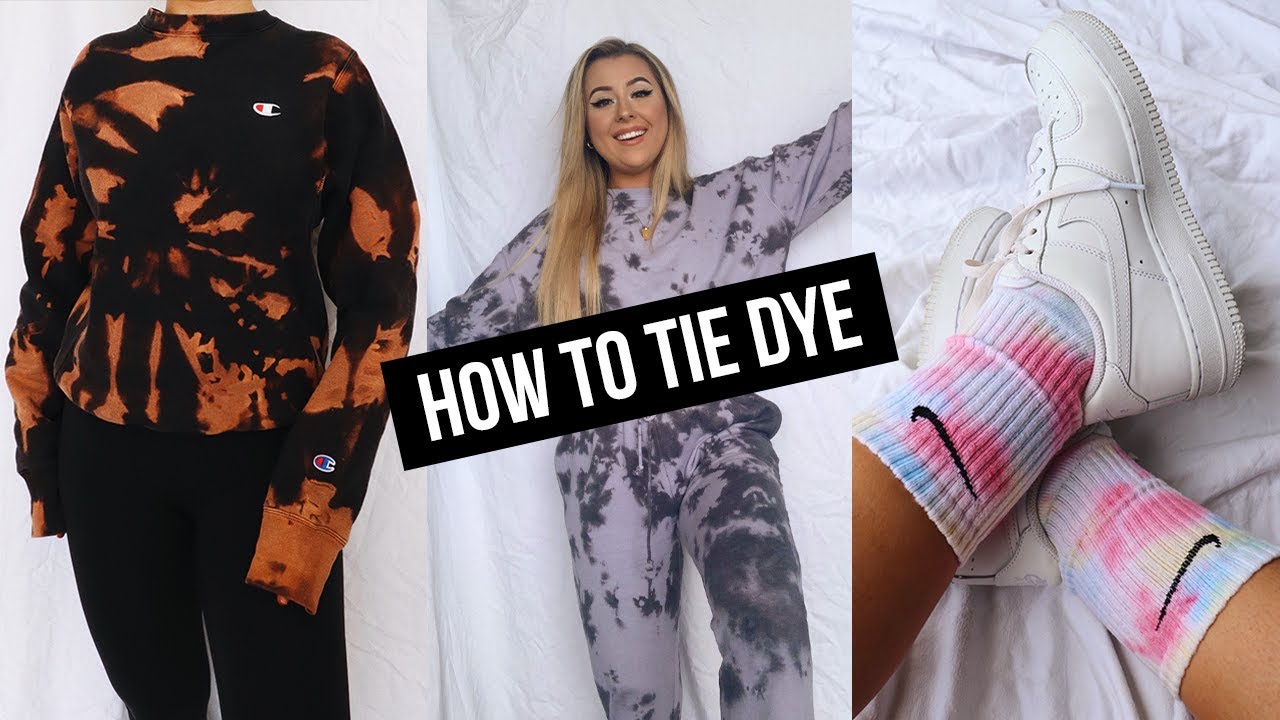 HOW TO TIE DYE & BLEACH TIE DYE | Sweatsuit, Shirts & More