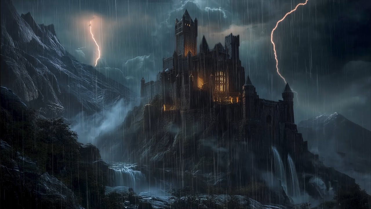 Enjoy Restful Nights with Rain & Thunder in Dark Fantasy Castle 🏰 Relax Your Body & Mind With Rain