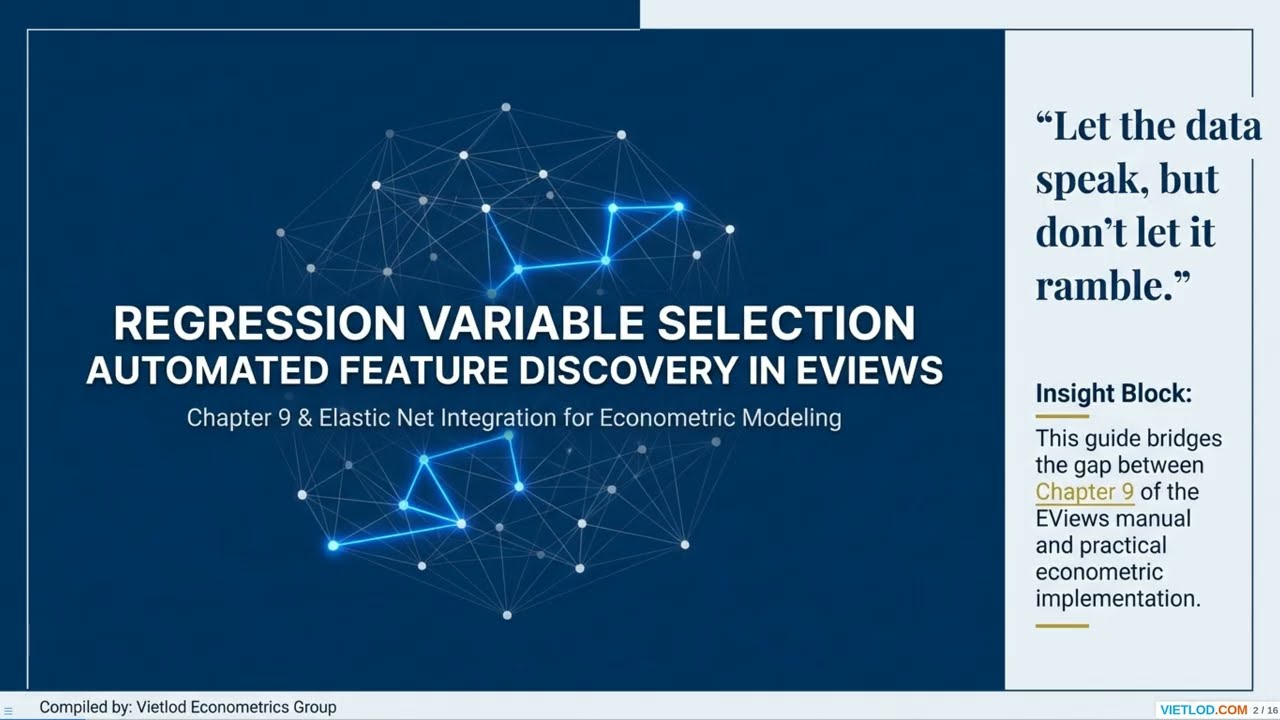 Elastic Net & Lasso Methods and Implementation in EViews #econometrics #eviews #research
