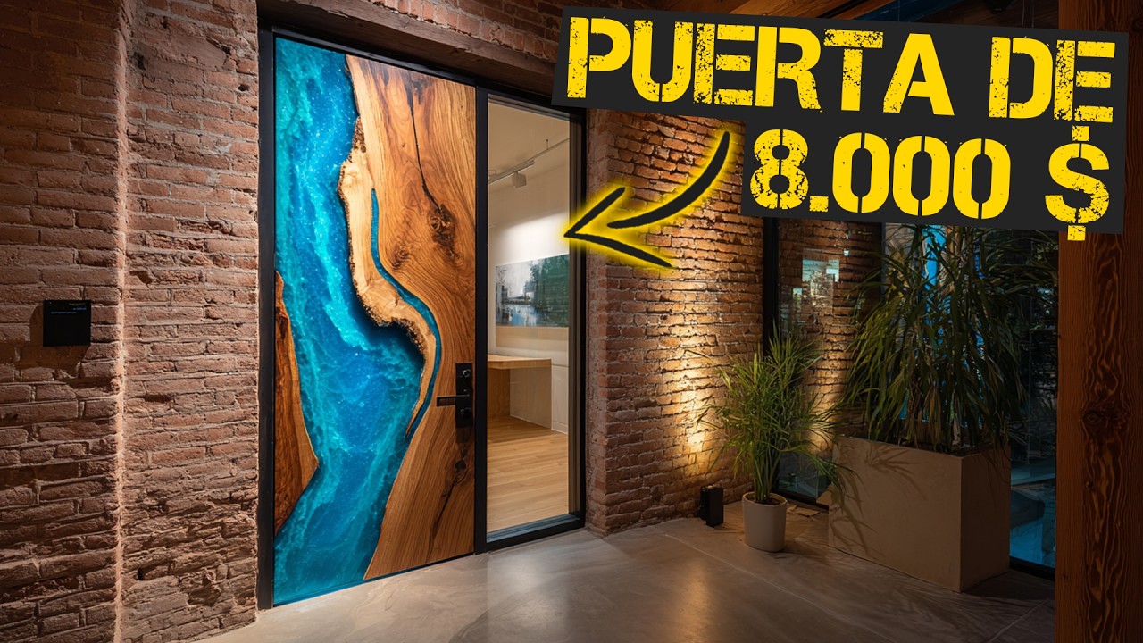 La puerta más inusual de madera y resina epoxi