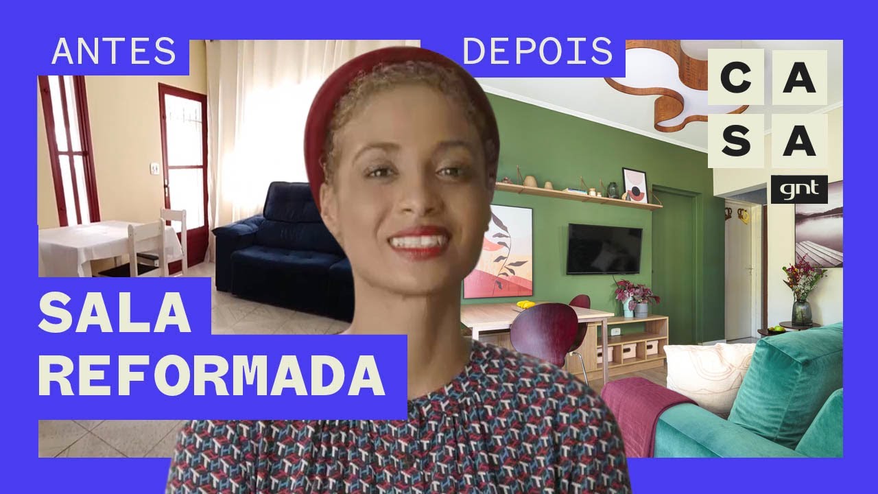 Reforma cria SALAS DE ESTAR e de JANTAR integradas e modernas | Antes e Depois | Stephanie Ribeiro