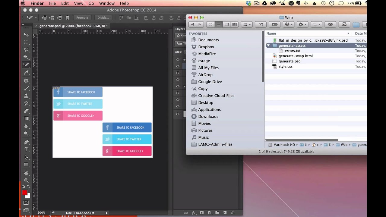 Generate Image Assets in Photoshop CC plus Swap Image in DW CC