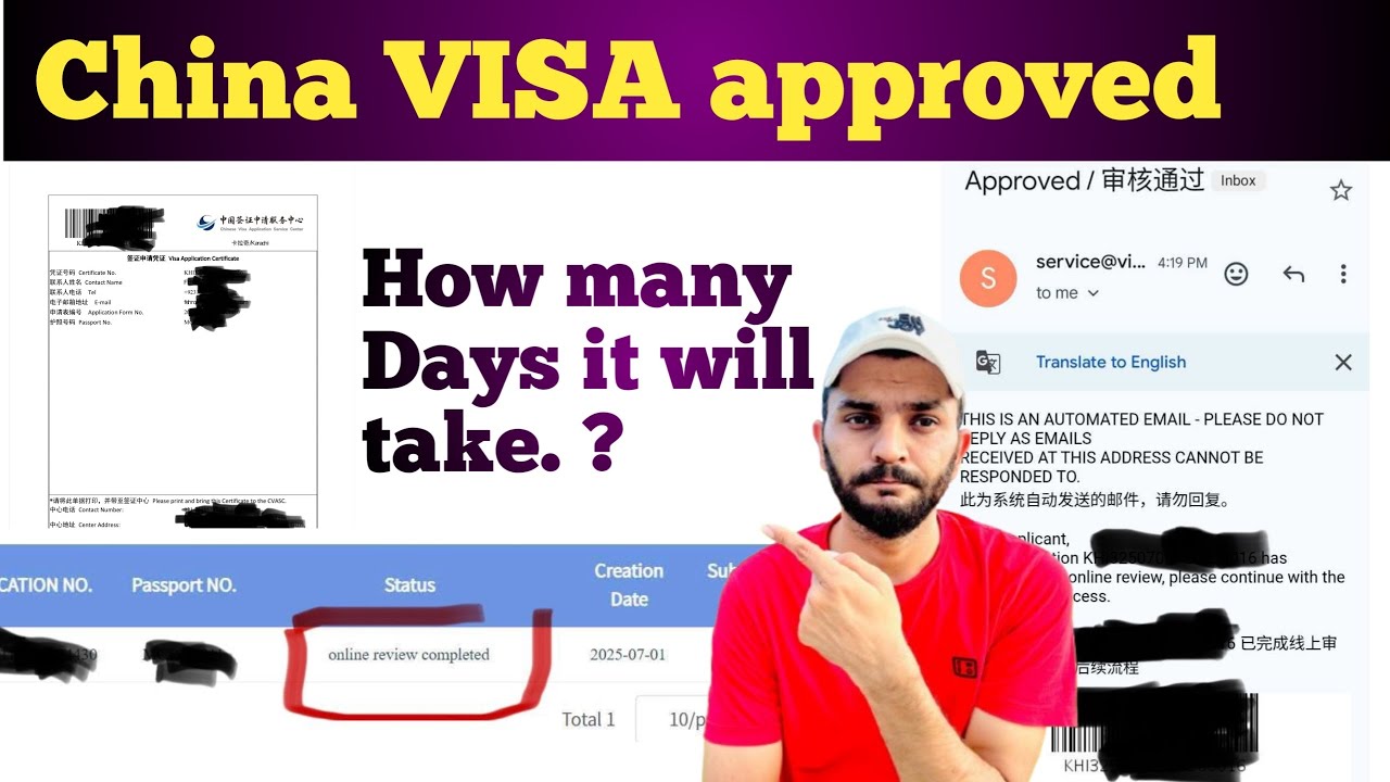 China VISA approval & Received VISA application Certificate