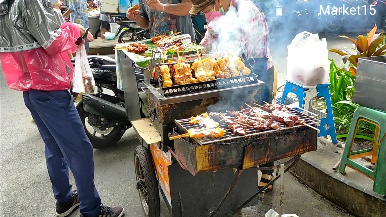 🇹🇭Walking through the morning market in Din Daeng District, Bangkok, Thailand