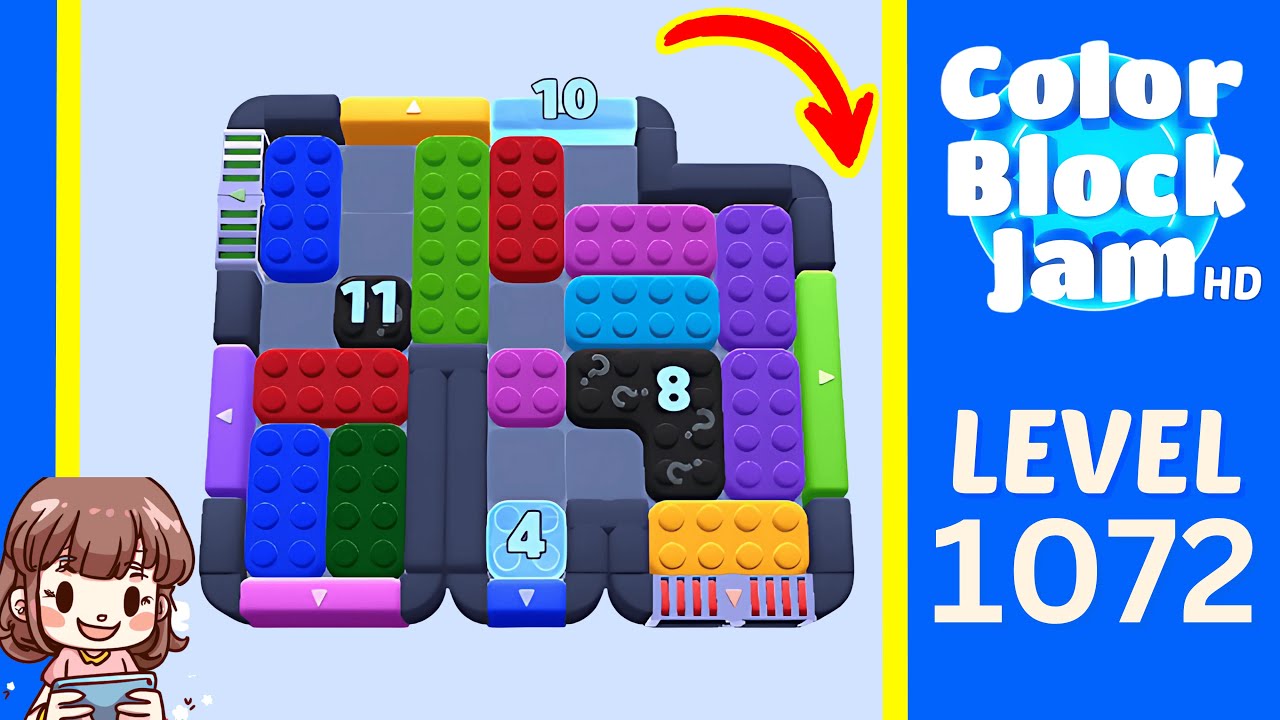 Color Block Jam Level 1072 Solution Walkthrough