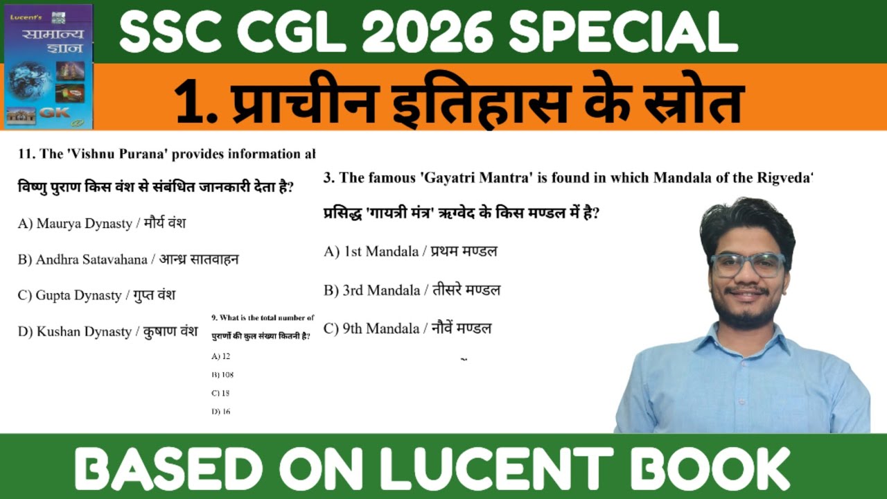 SSC CGL 2026: Ancient History Sources | Lucent GK 30 Most Important MCQs | Taiyari Booster|