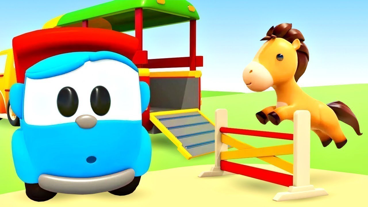 Eğitici &ccedil;izgi film. K&uuml;&ccedil;&uuml;k Kamyon Leo at i&ccedil;in treyler yapıyor! &Ccedil;ocuklar i&ccedil;in video