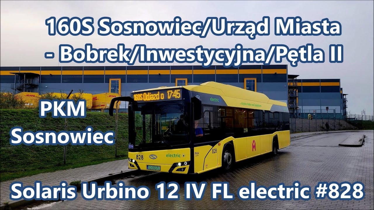 PKM Sosnowiec - linia 160S, Solaris Urbino 12 IV FL electric #828