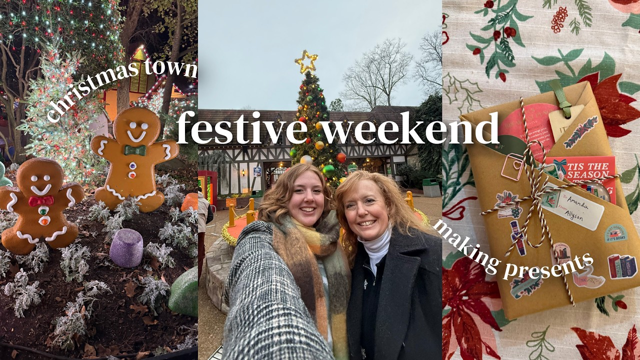 a very festive weekend | going to christmas town & making gifts | vlog 60