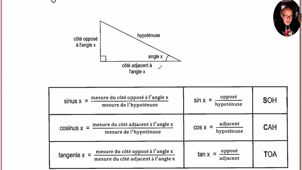 1. Les rapports trigonom&eacute;triques dans un triangle rectangle.