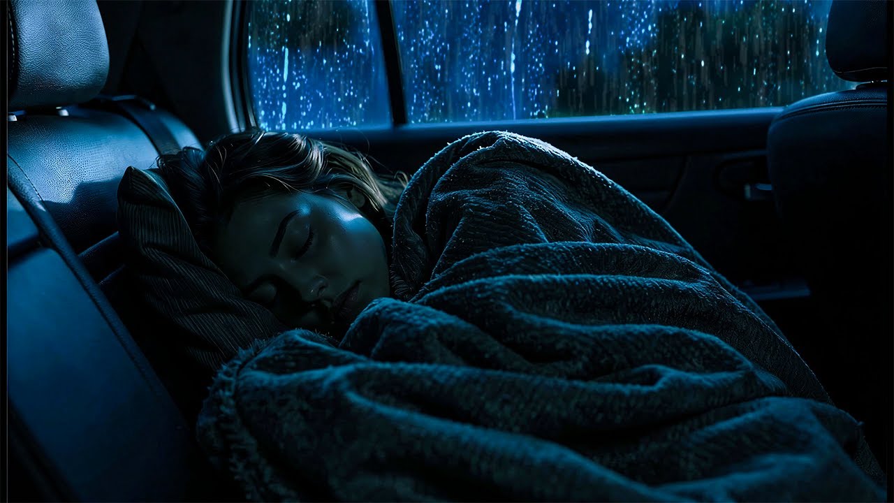 Let Go of Stress and Drift to Sleep with Heavy Rain in a Safe Car at Night