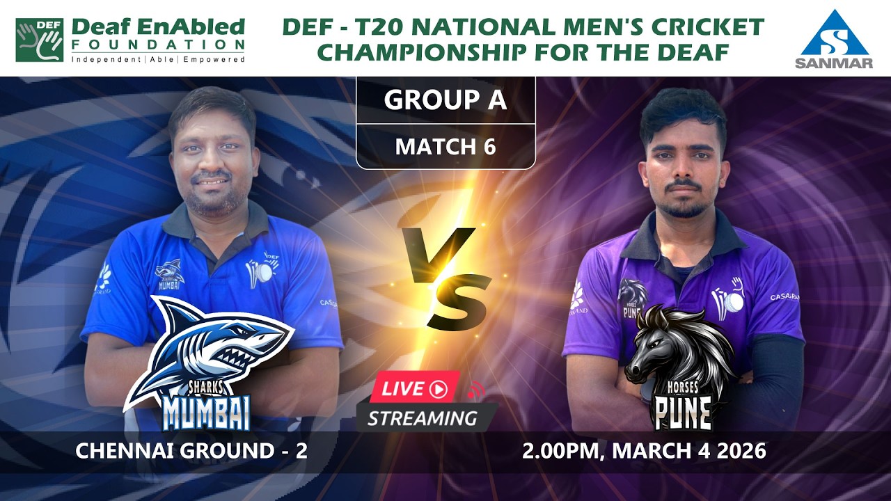 SHARKS MUMBAI VS HORSE PUNE|| DEF-T20 NATIONAL MEN'S CRICKET CHAMPIONSHIP FOR DEAF 2026