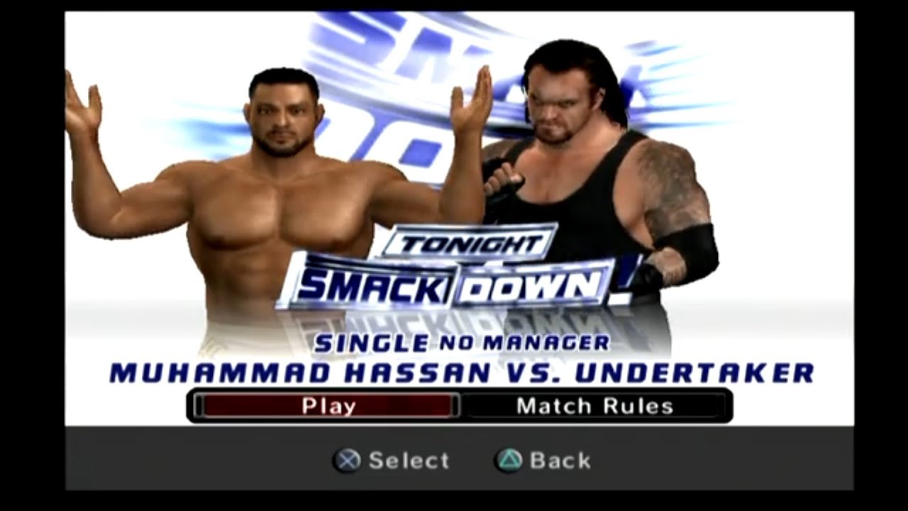 WWE SmackDown! против Raw 2006 — Мухаммед Хассан против Гробовщика / Геймплей PlayStation 2 (PS2)