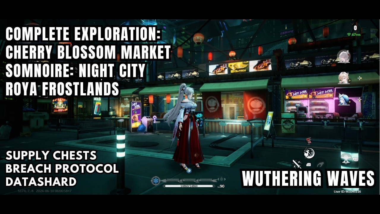 [Wuthering Waves Exploration] Cherry Blossom Market - Somnoire: Night City - Chests Breach Protocol
