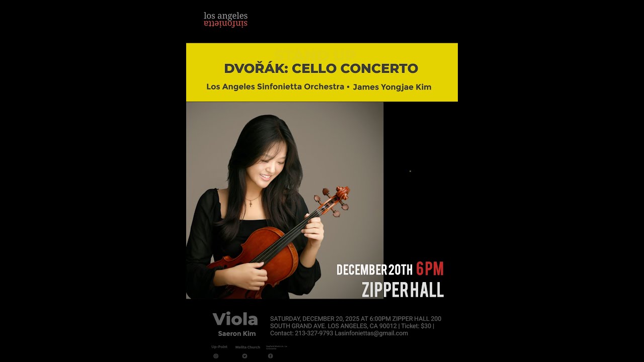 4k, Dvorak Concerto for Cello (Arr. for Viola by P.H.M.) in Bm, 3rd mov performed by Saeron Kim