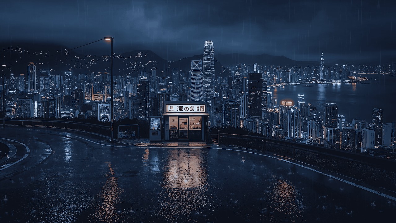 Osaka After Dark 🌧️ — 90s Lofi Rainy Night Vibes | 4K