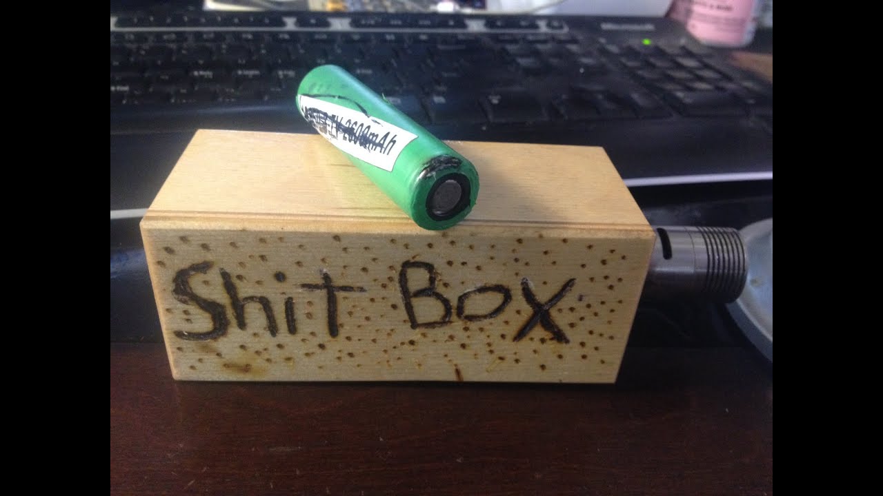 THE SHIT BOX (i titled it) - WOOD BOX MOD QUAD 18650 BATTS IN PARALLEL
