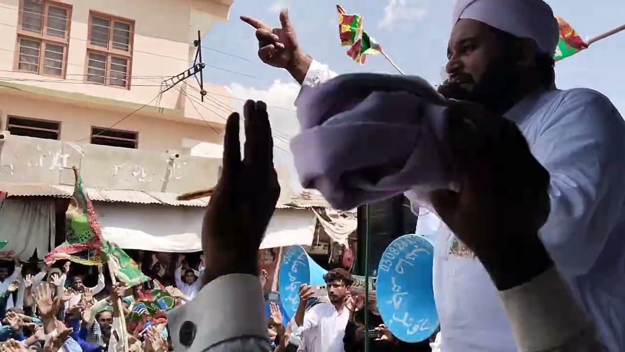 مرشد کریم پیر طریقت رہبر شریعت حضرت قبلہ پیرسیدمحمد حسن علی شاہ جیلانی قادری کاخطاب جام صاحب شہرمیں 