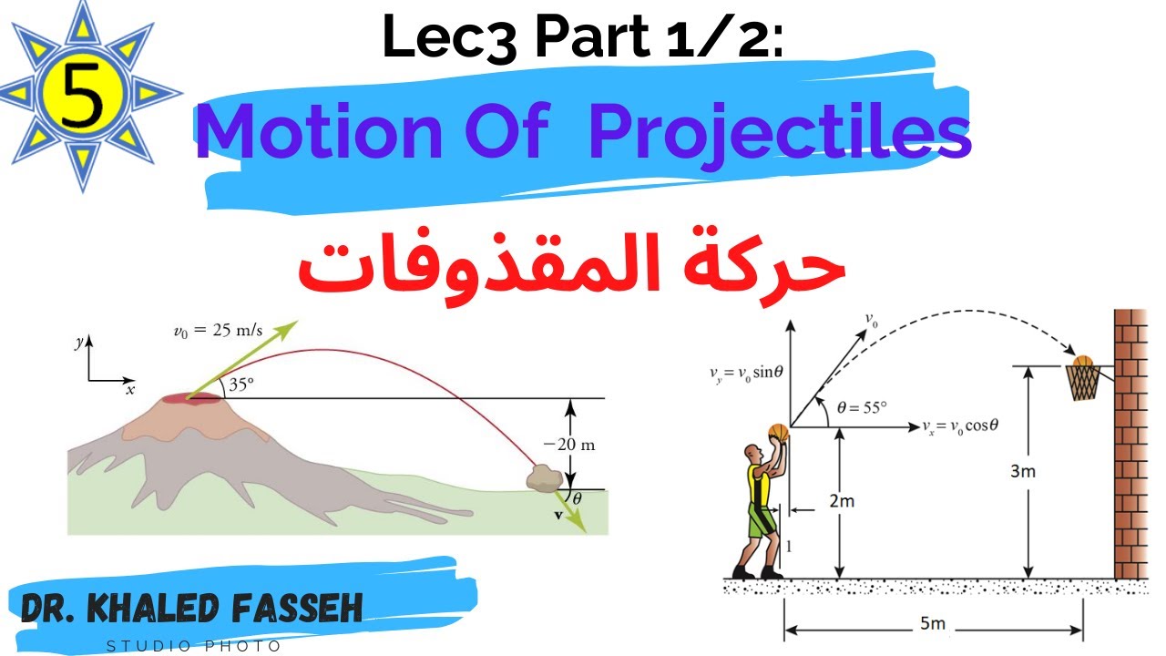 Lec3 part1/2: Projectile motion   حركة المقذوفات