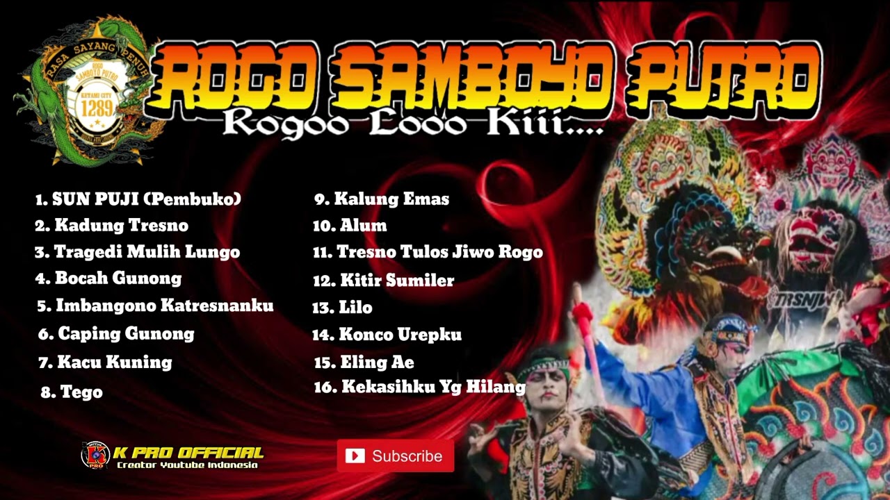 Paling TOP Kumpulan MP3 Tembang Jaranan ROGO SAMBOYO PUTRO  ( Vol. 3 ) Paling Gayeng