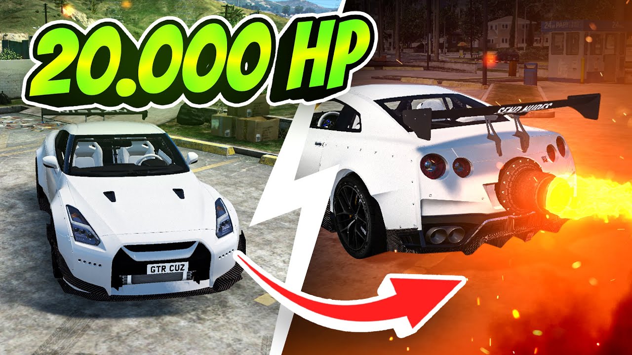 Arrancones con un Nissan GT-R Con Turbina de AVION en Gta RP  *TERMINA MAL*