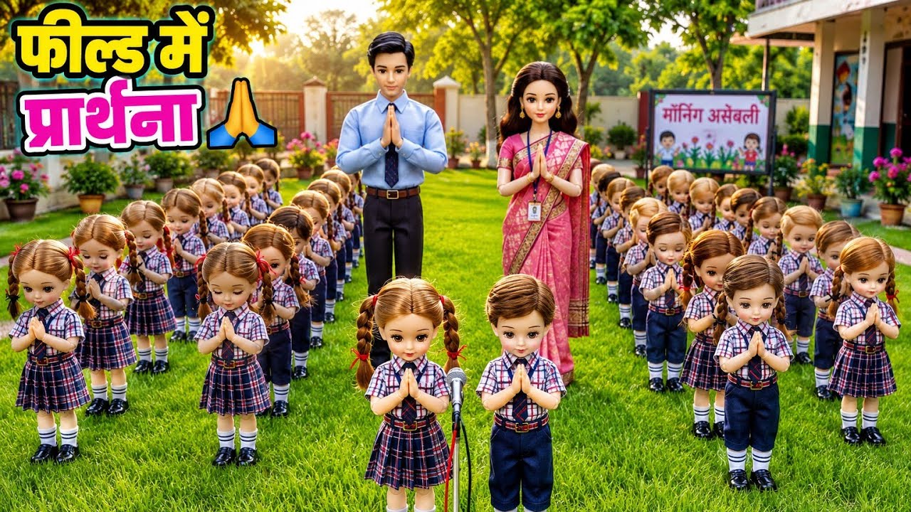 Barbie School Morning 🌅 Prayer 🙏 | Cute Doll Kids #barbie #trending #prayer