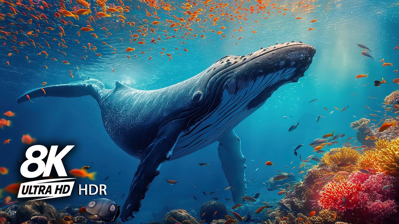 8K Shark Aquarium 🦈 | Calming Music with Sharks, Manta Rays & Colorful Ocean Fish