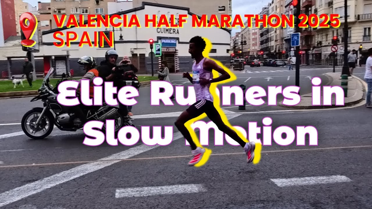 Valencia Half Marathon 2025, Elite Runners in Slow Motion
