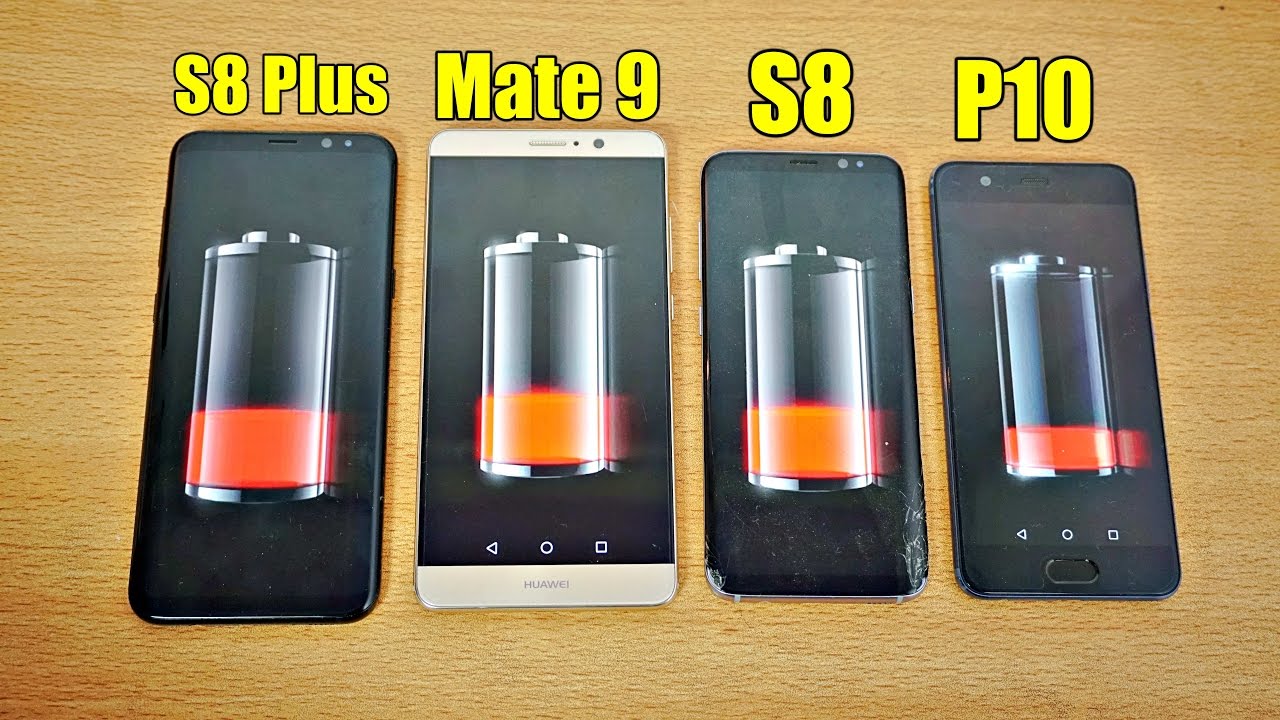 Samsung Galaxy S8 Plus против Huawei Mate 9 против Huawei P10 против Galaxy S8 — тест на разрядку...