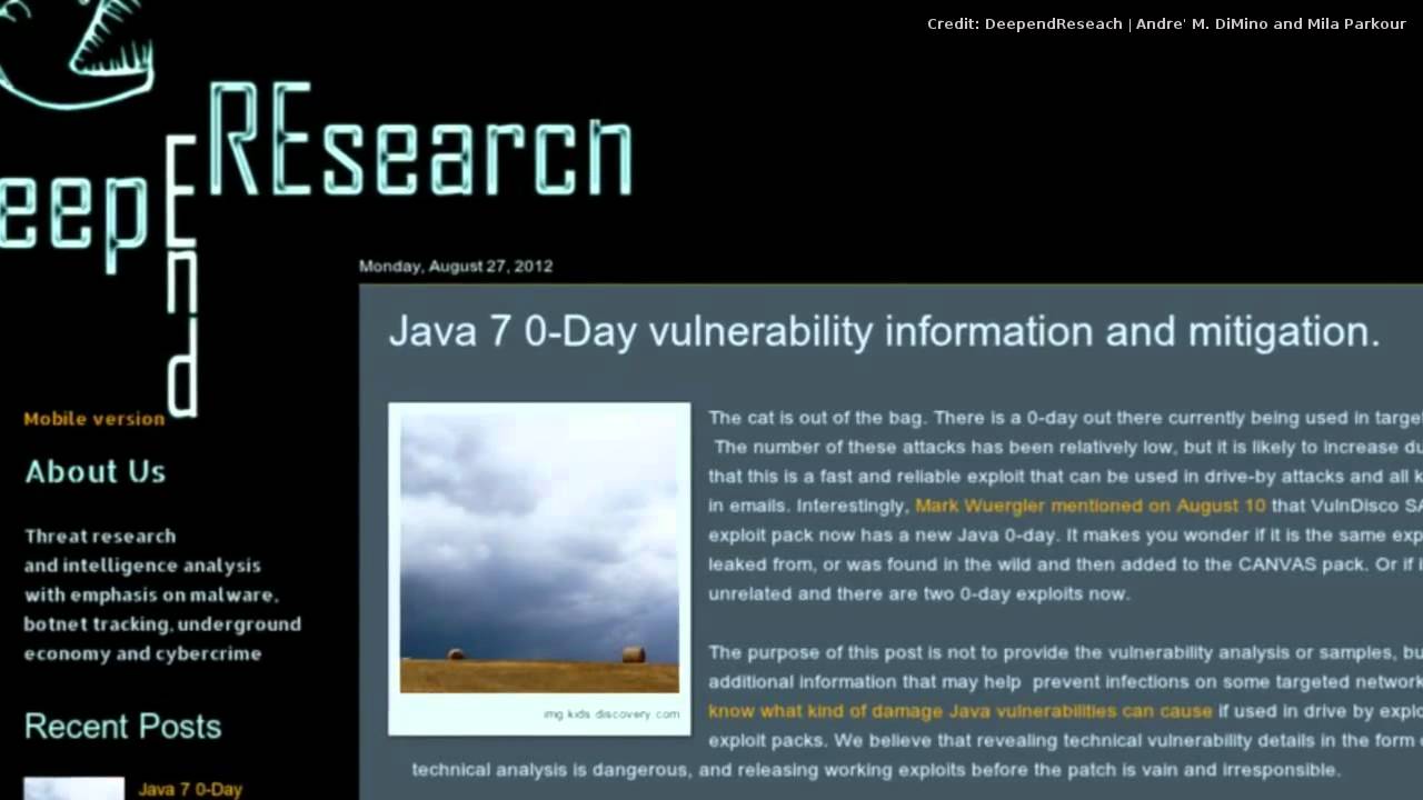 CIC News 27-08-2012: ENISA, JAVA vuln, IT Threats