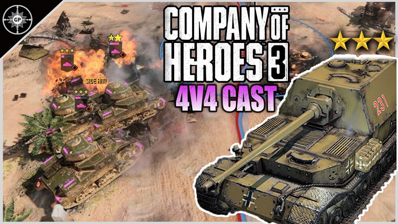 Elephant and Tiger vs Grant Swarm | 4v4 Oasis Depot | CoH3 Cast 2.0 #6